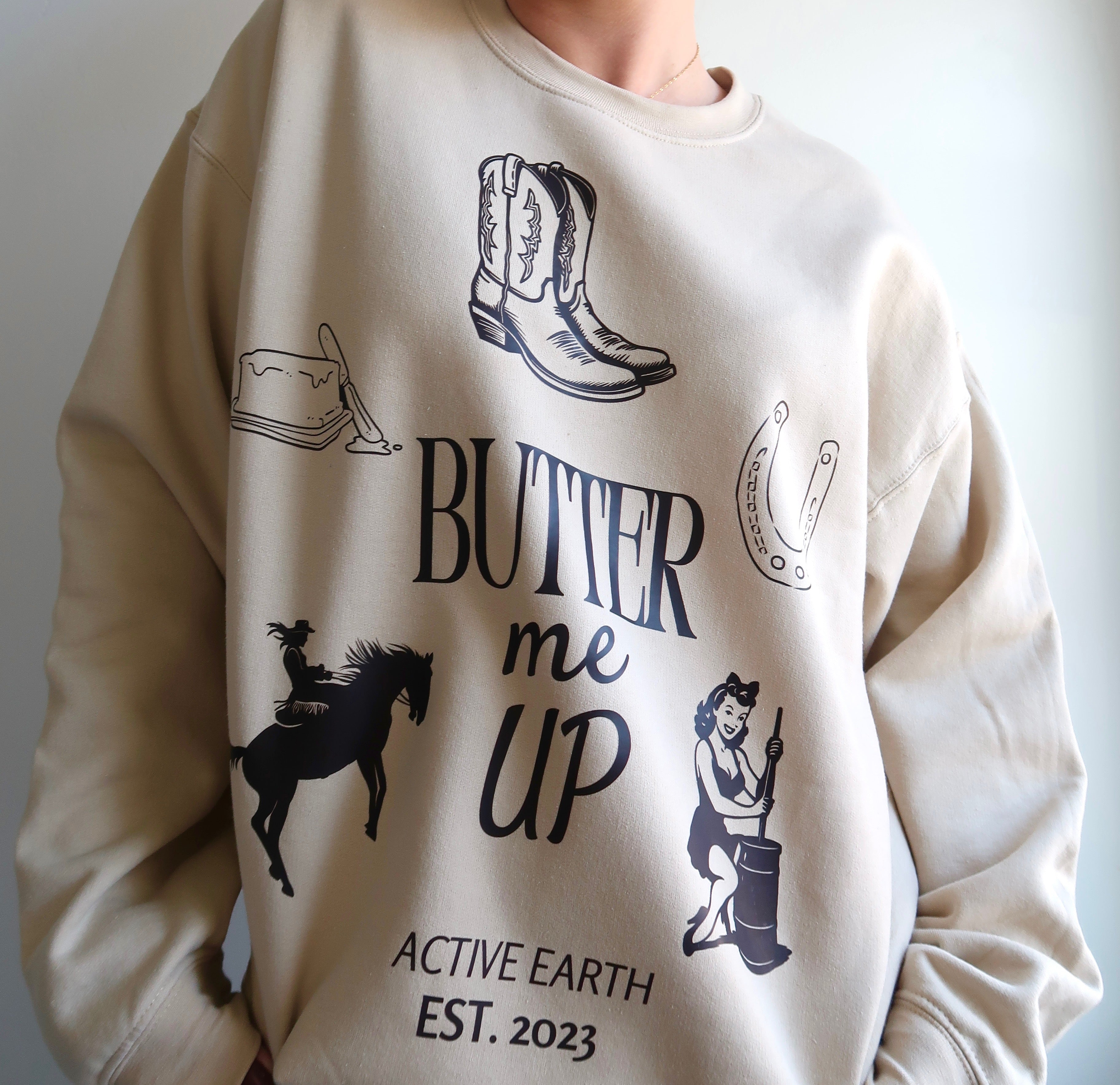 New Active Earth Limited Run Butter Me Up Crewneck